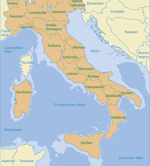Italien Karte