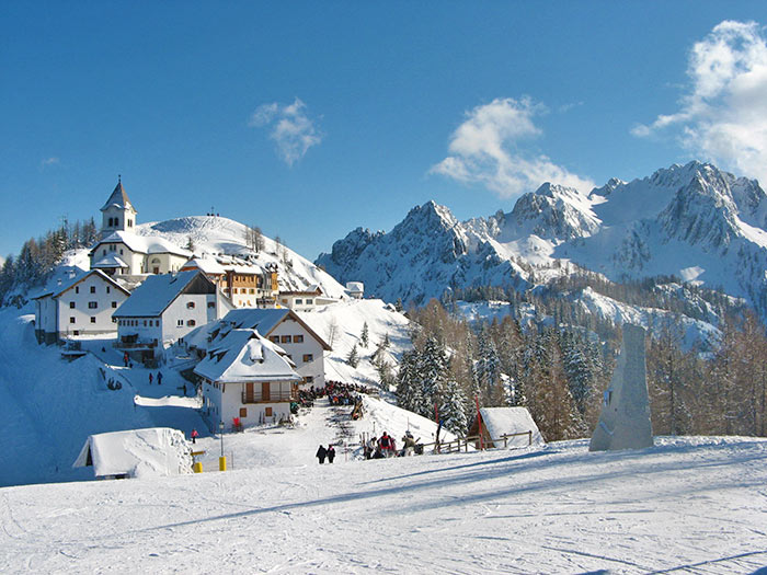 Skifahren am Monte Lussari
