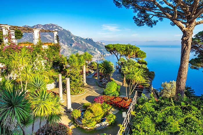 Ravello Villa Rufolo mit Blick auf die Amalfiküste